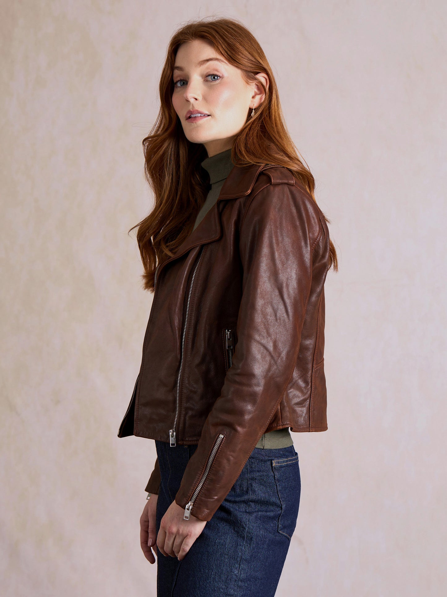 Wynlass Leather Biker Jacket