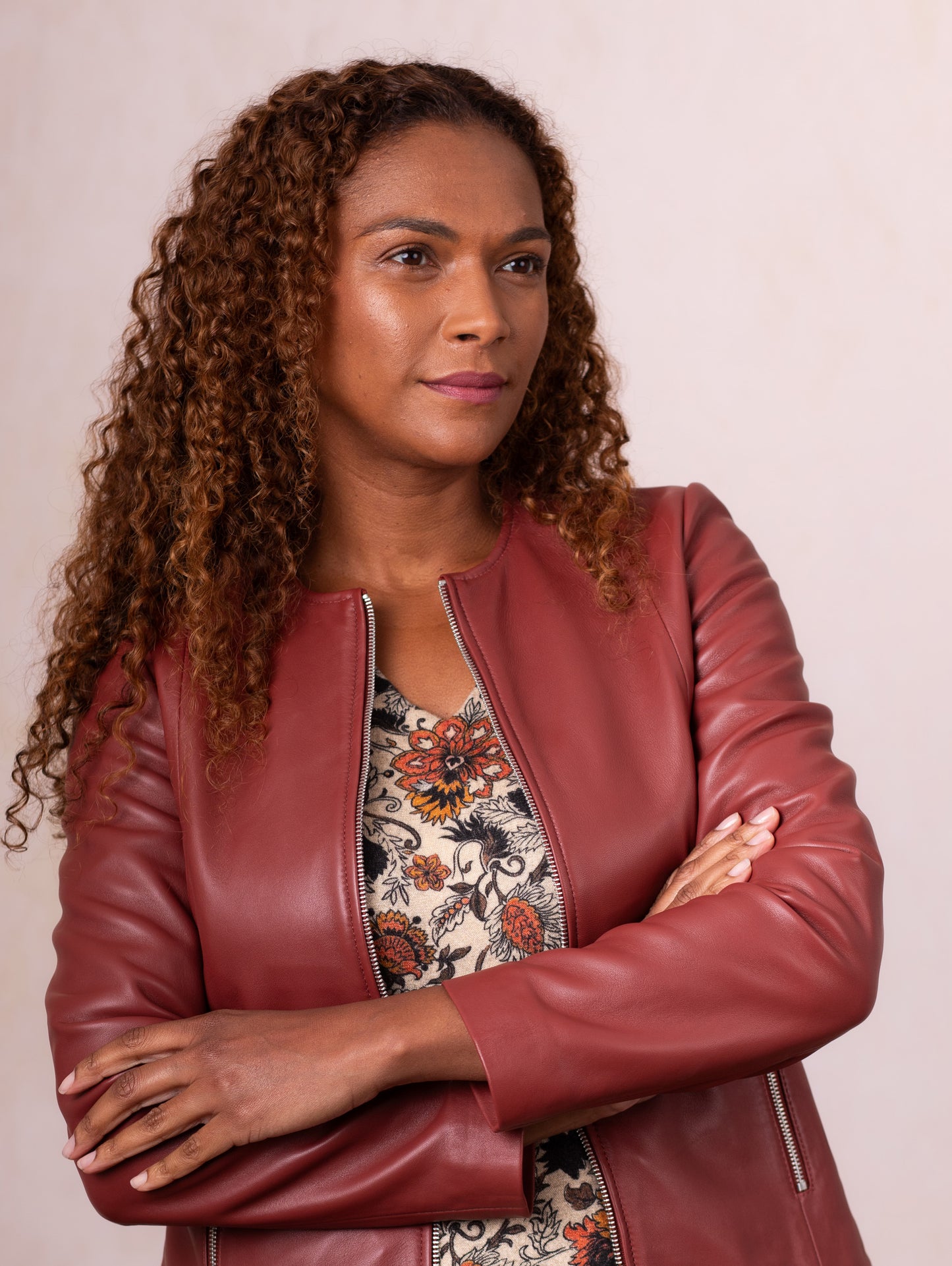 Crosby Collarless Leather Jacket