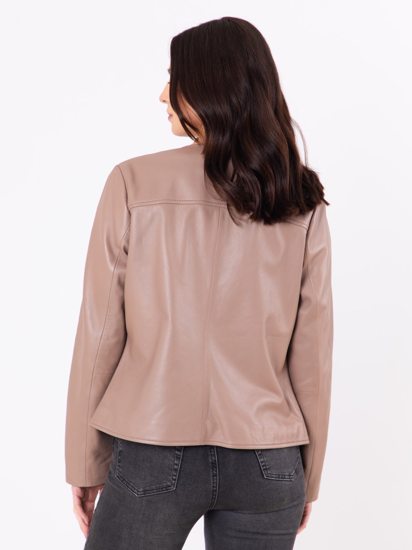 Crosby Collarless Leather Jacket