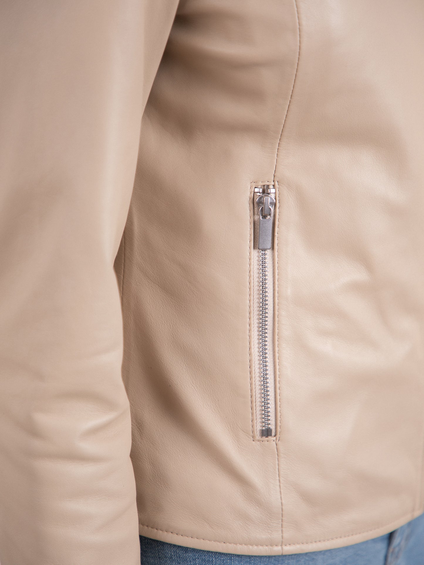 Crosby Collarless Leather Jacket