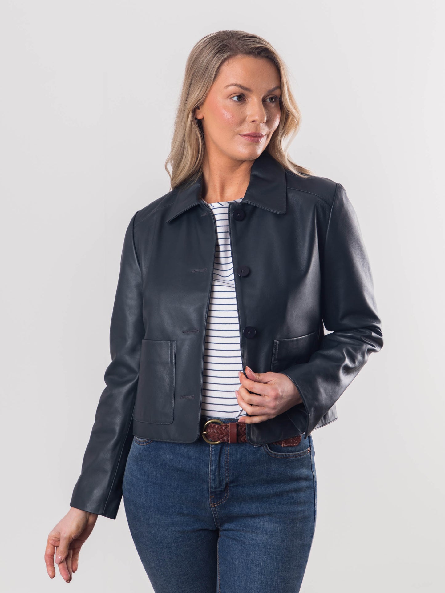 Kendal Collared Leather Jacket