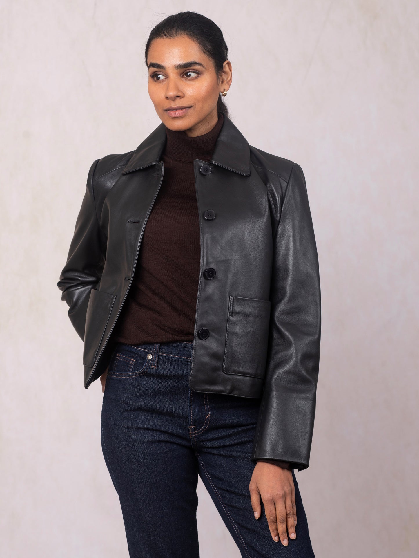 Kendal Collared Leather Jacket