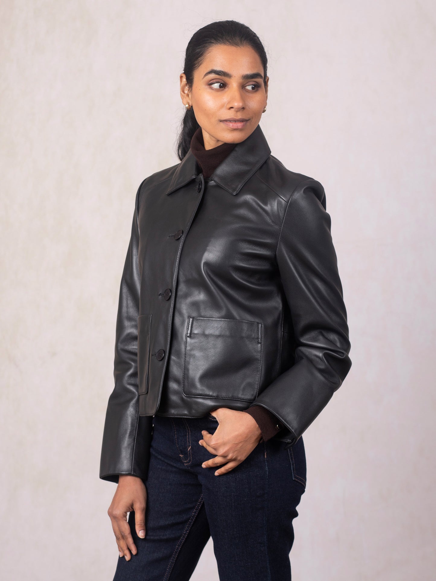 Kendal Collared Leather Jacket