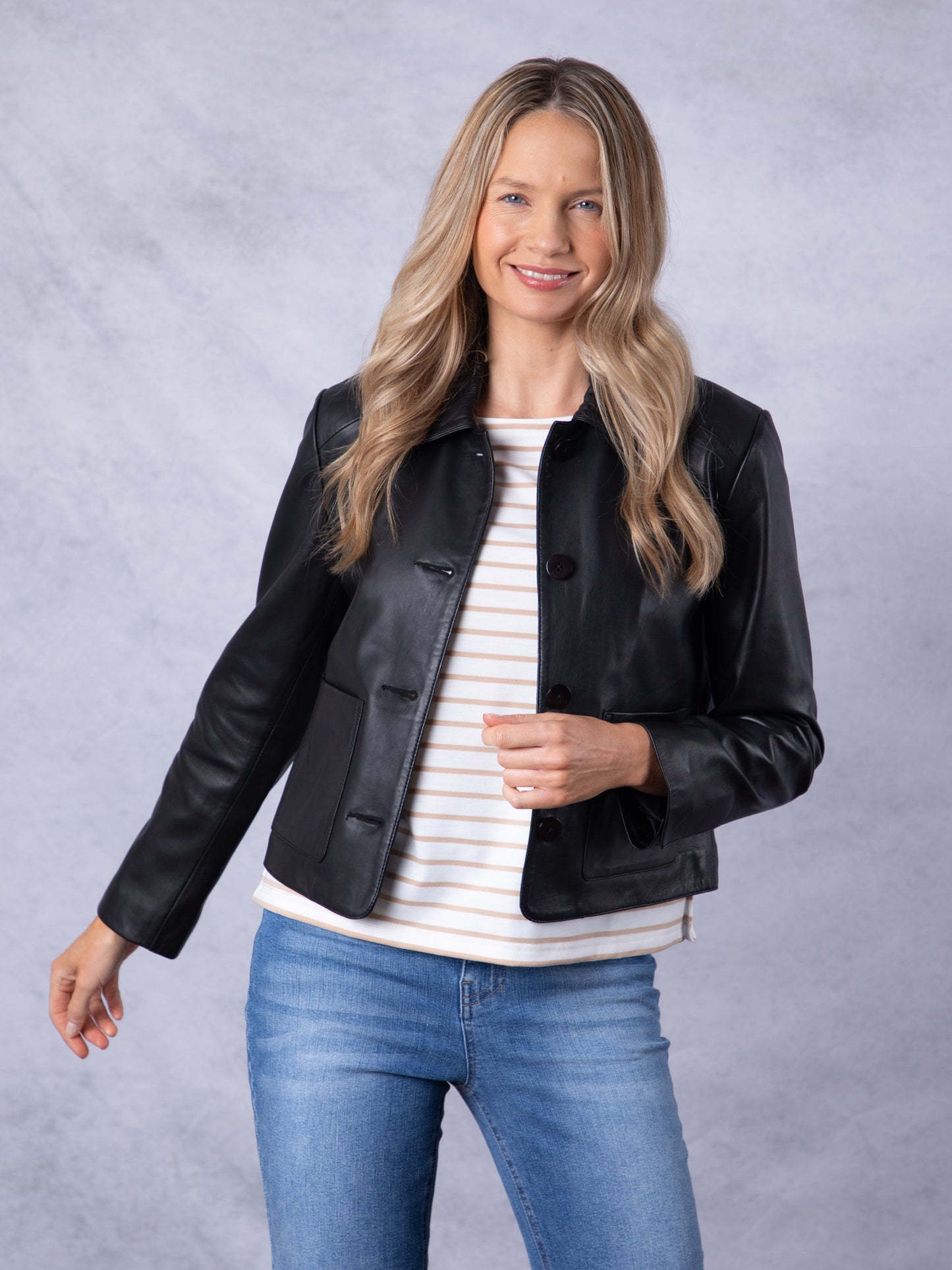 Kendal Collared Leather Jacket