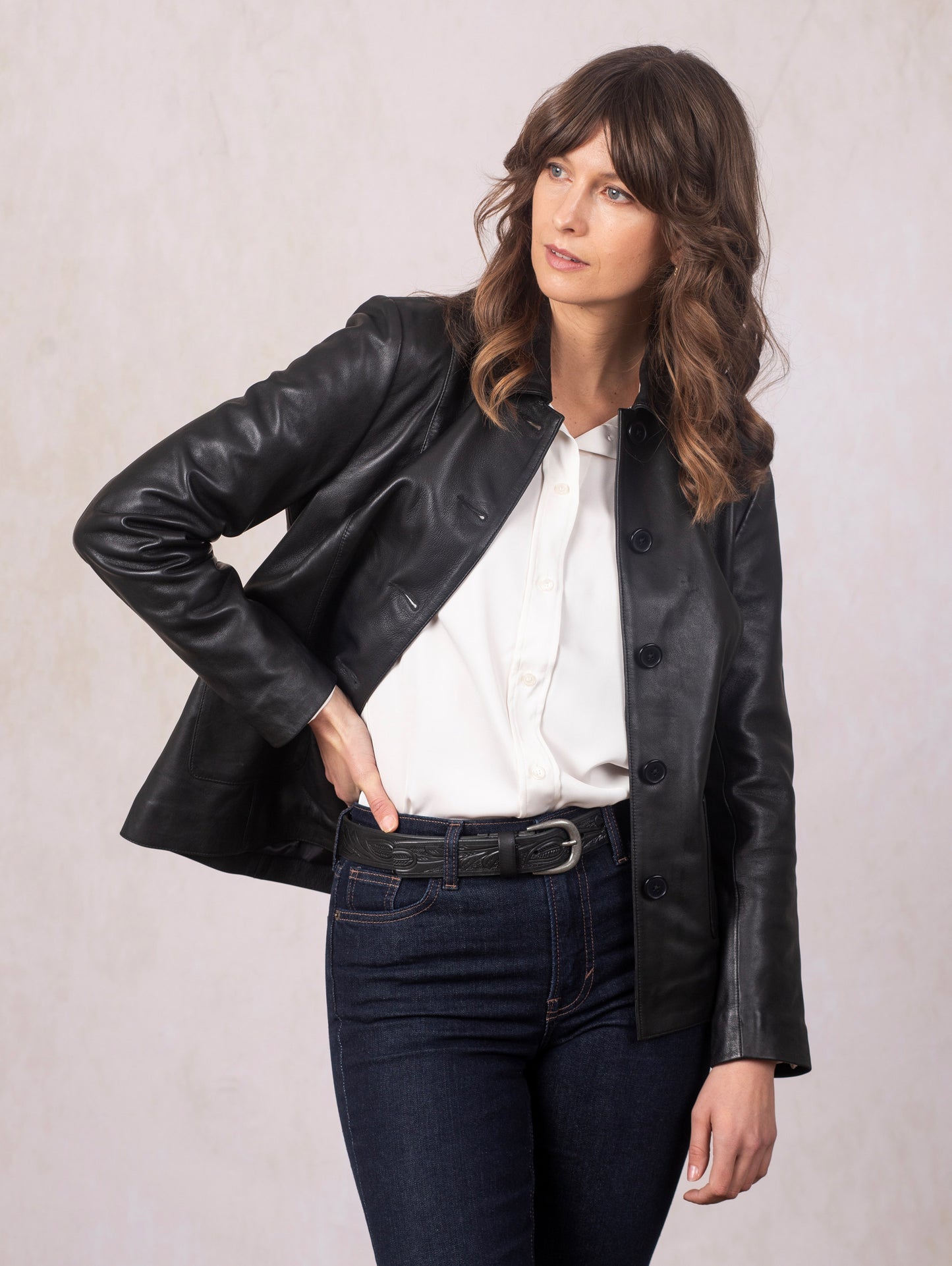 Borrowdale Collared Leather Jacket