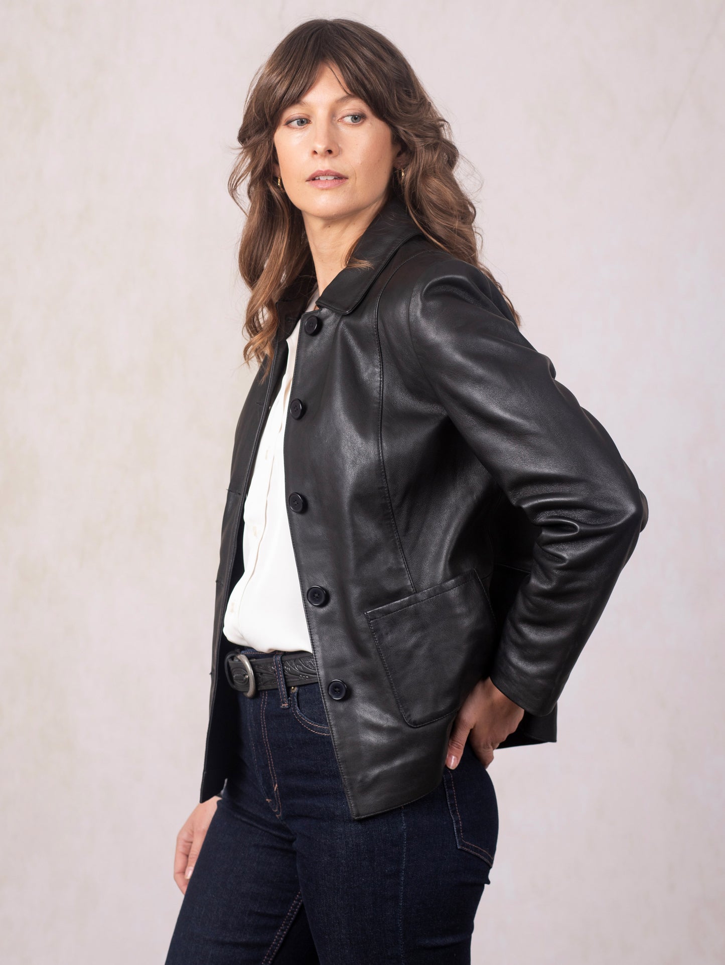 Borrowdale Collared Leather Jacket