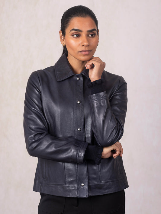 Newby Collared Leather Jacket