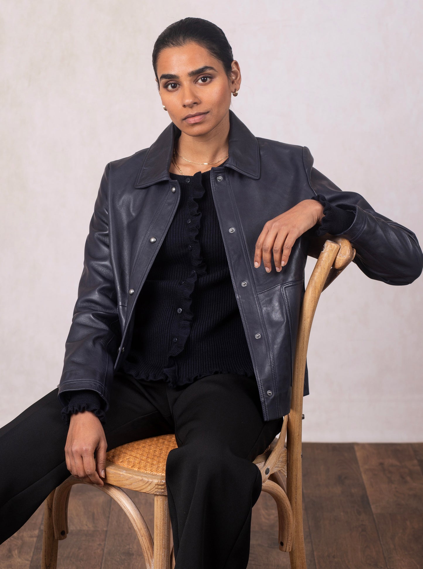Newby Collared Leather Jacket