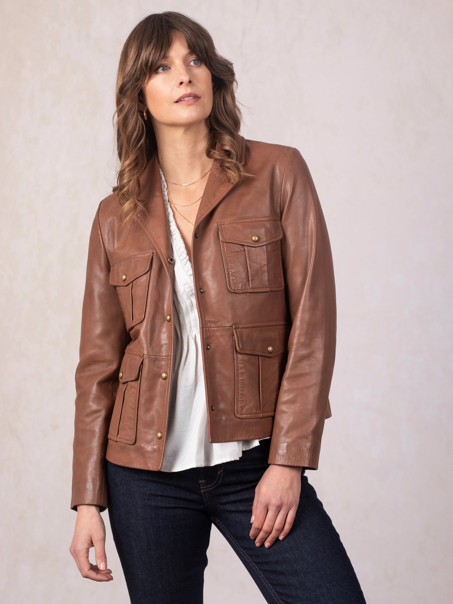 Belah Leather Blazer Jacket