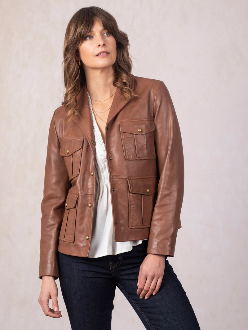 Belah Leather Blazer Jacket