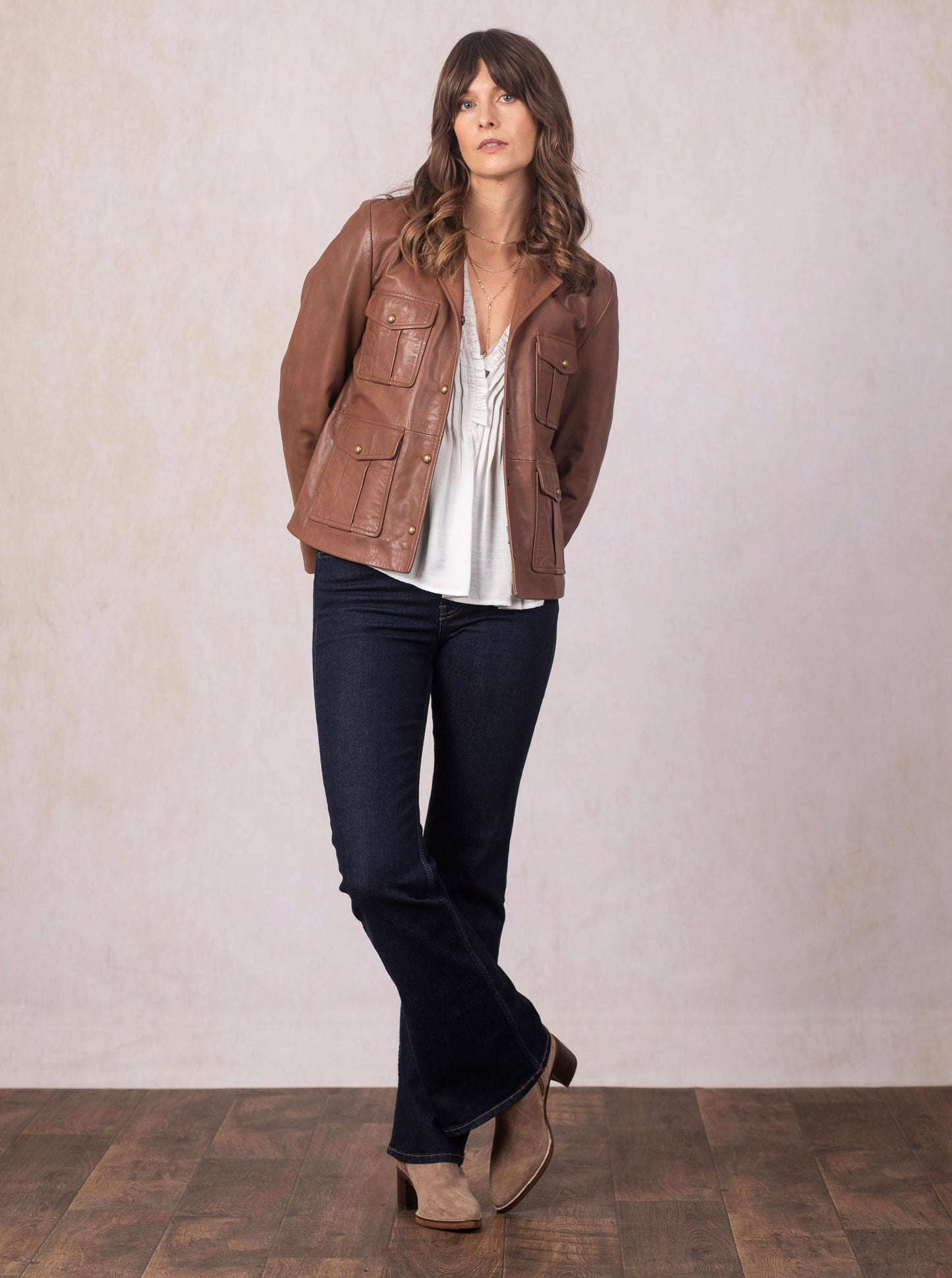 Belah Leather Blazer Jacket