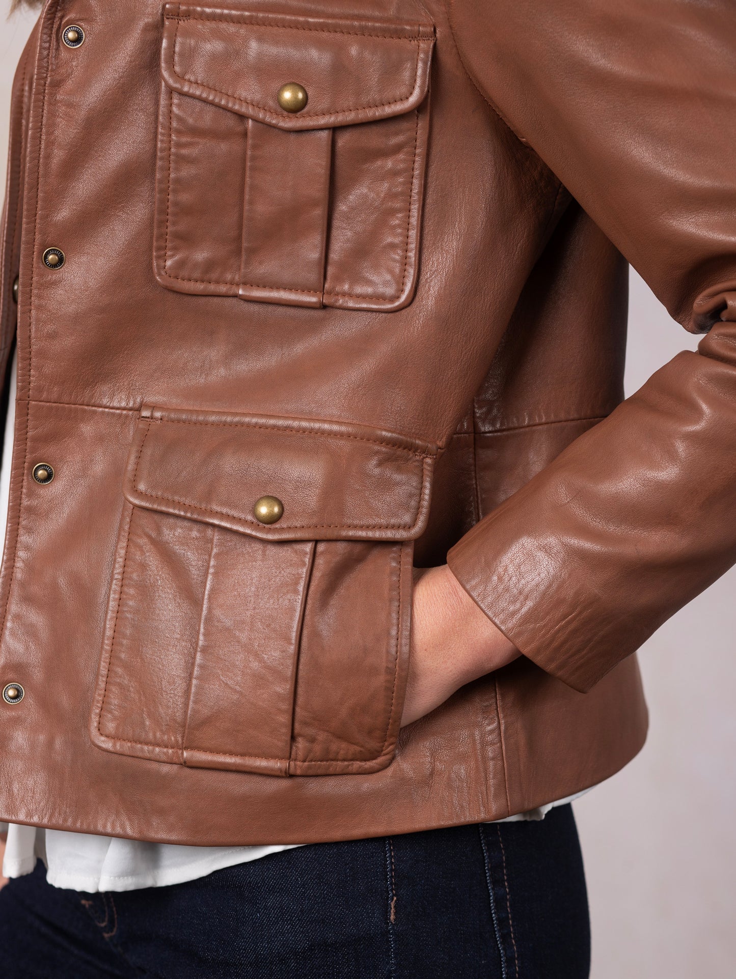 Belah Leather Blazer Jacket