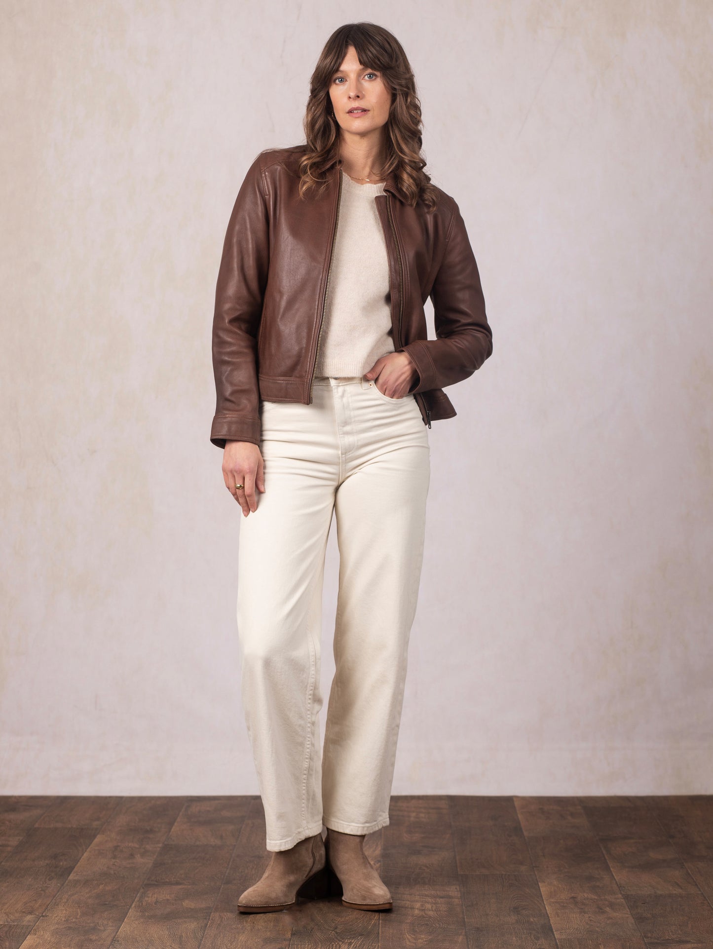 Crosthwaite Collared Leather Jacket