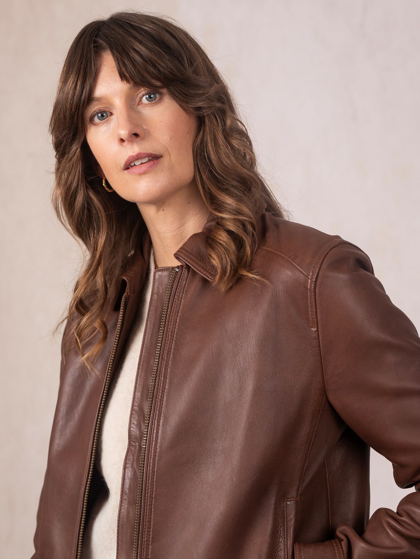 Crosthwaite Collared Leather Jacket