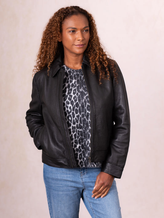 Crosthwaite Collared Leather Jacket