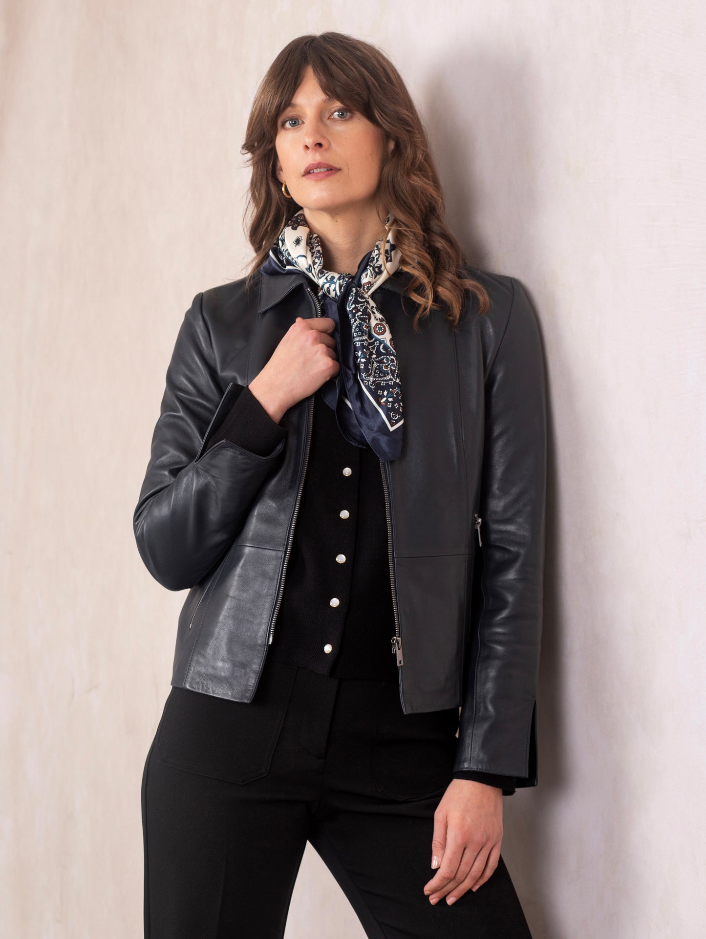 Fairnam Collared Leather Jacket