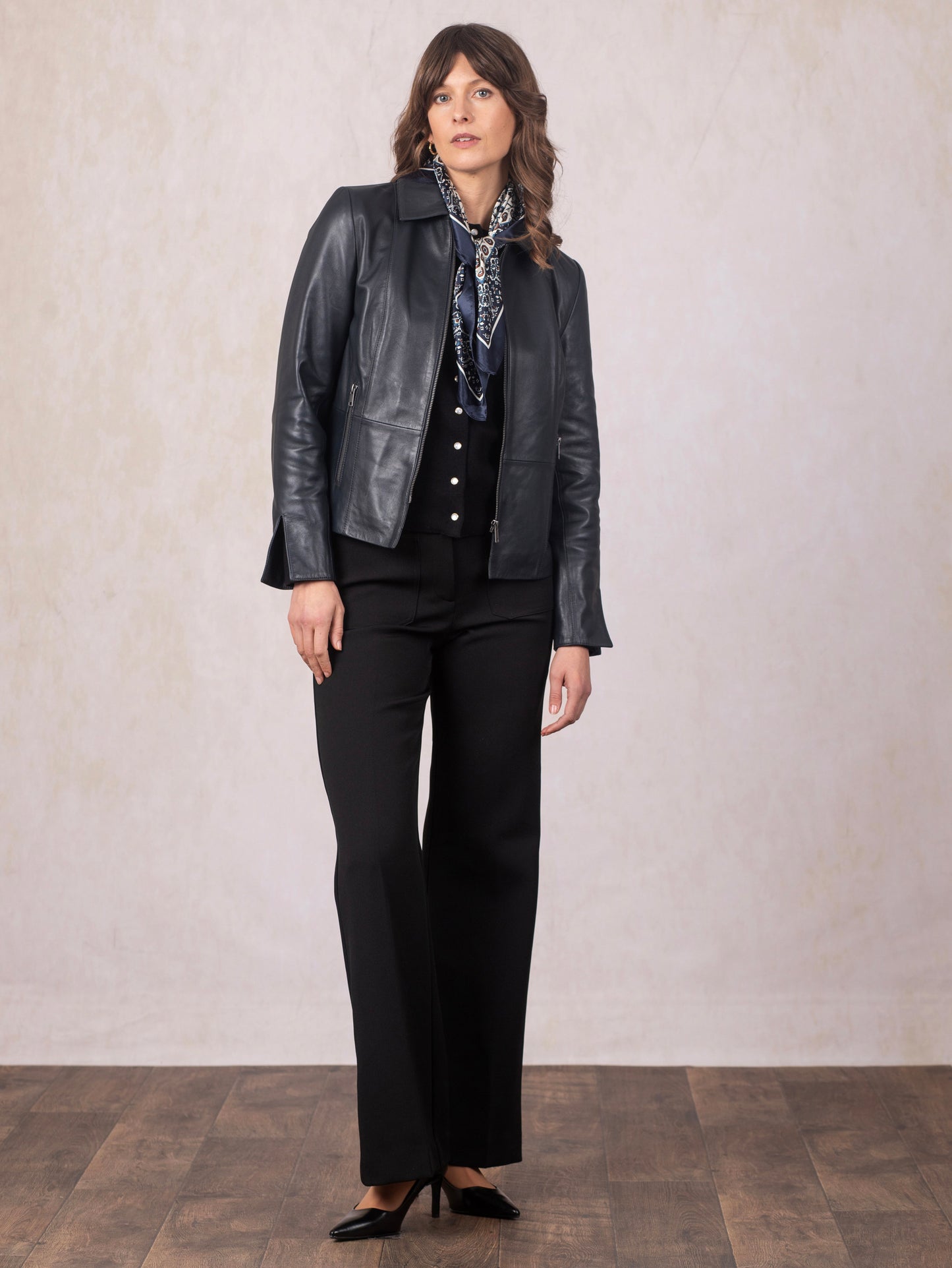 Fairnam Collared Leather Jacket