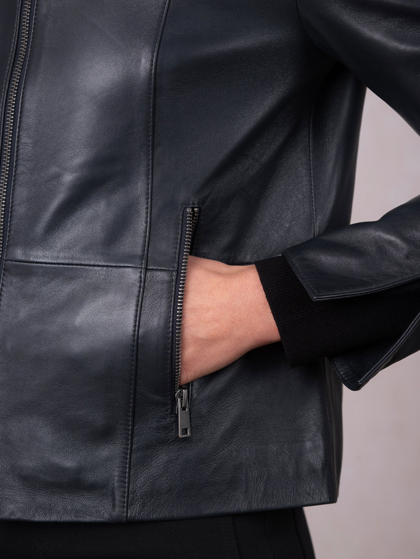 Fairnam Collared Leather Jacket