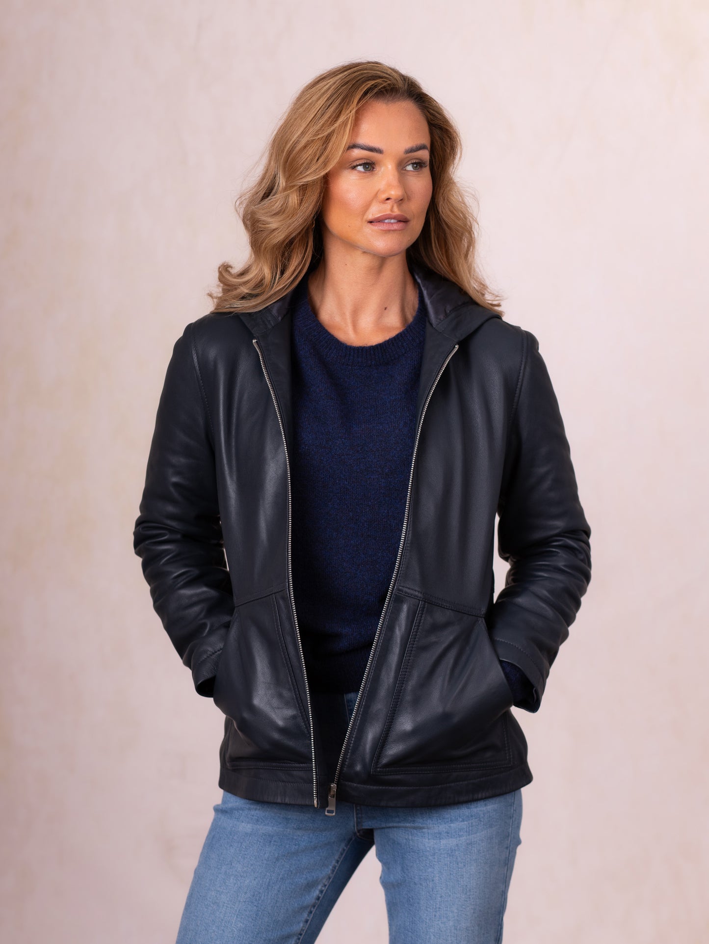 Hartside Hooded Leather Jacket