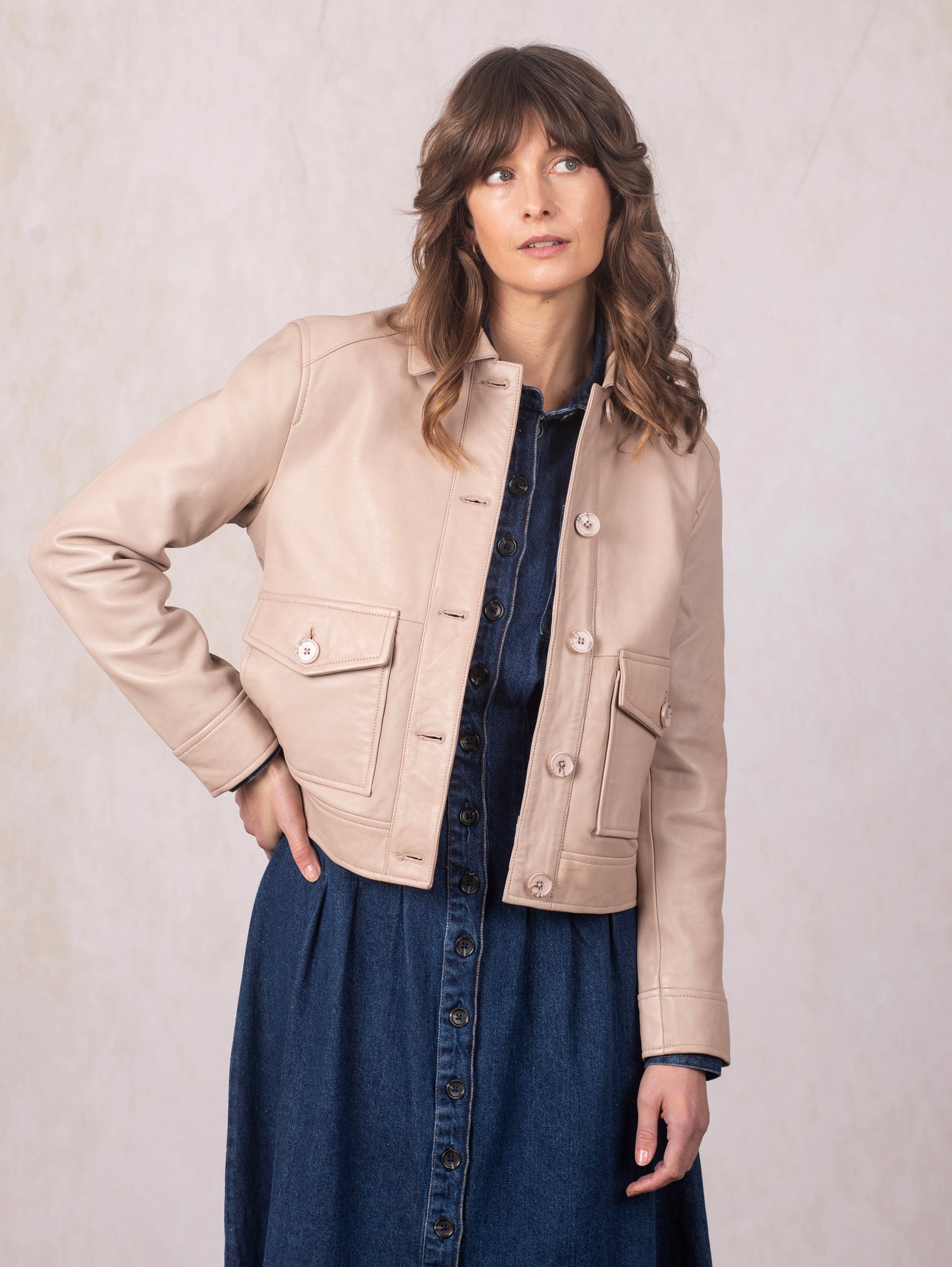 Brathay Collared Leather Jacket