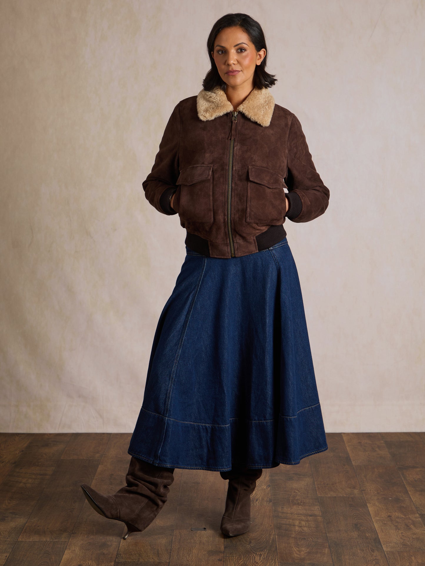 Aldoth Sheepskin Bomber Jacket