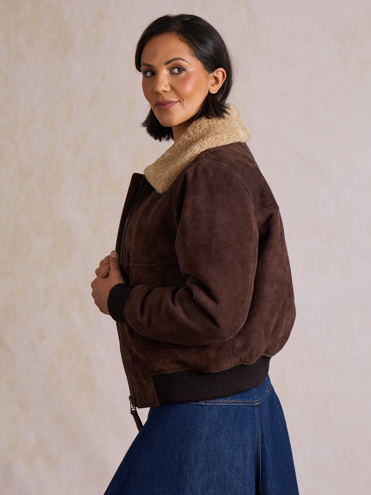 Aldoth Sheepskin Bomber Jacket