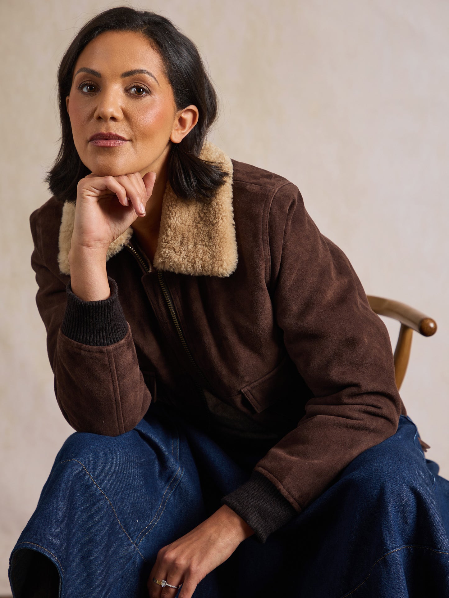 Aldoth Sheepskin Bomber Jacket