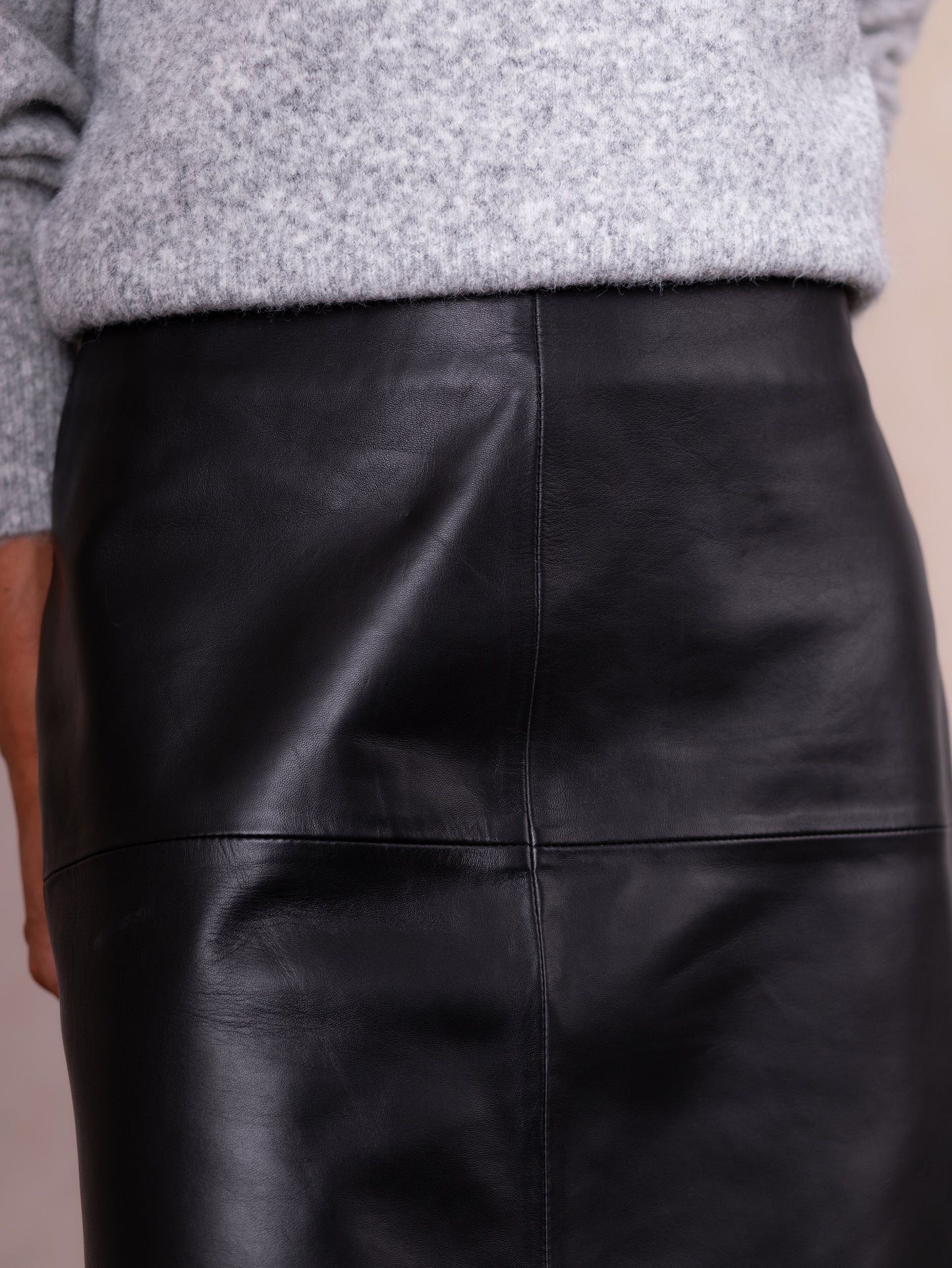 Leather A-Line Mini Skirt