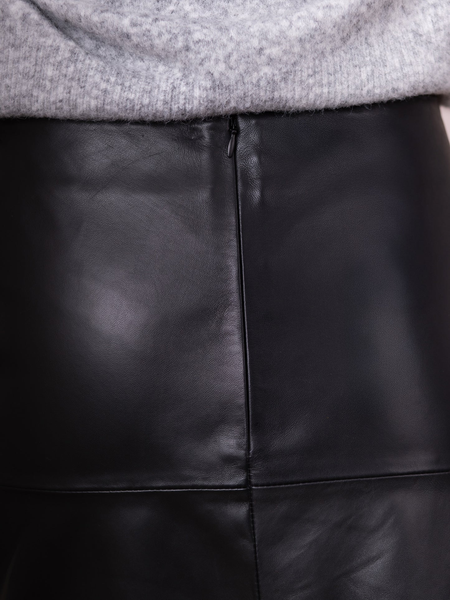 Leather A-Line Mini Skirt