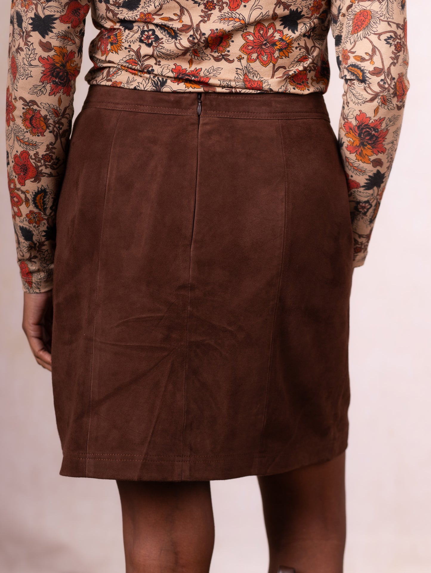Suede A-Line Mini Skirt