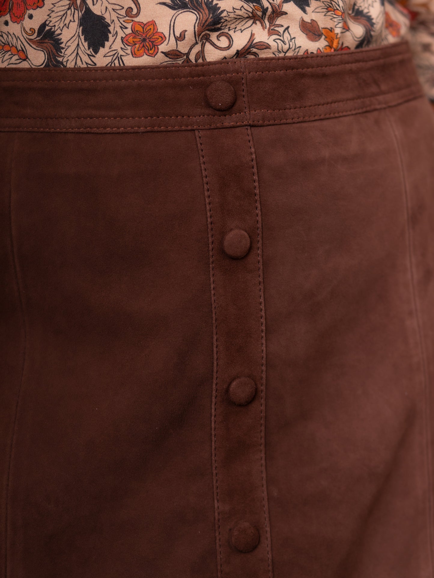 Suede A-Line Mini Skirt