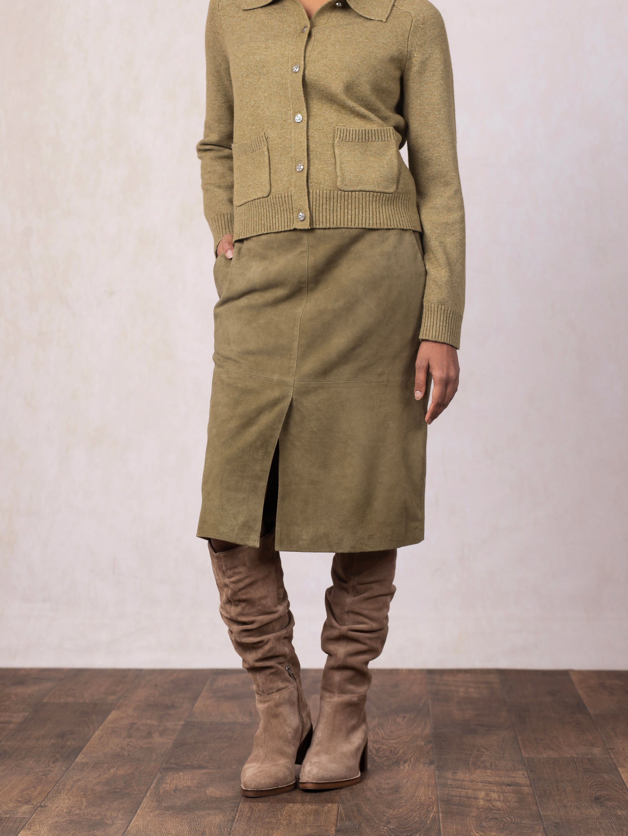 Skelwith Suede Pencil Skirt