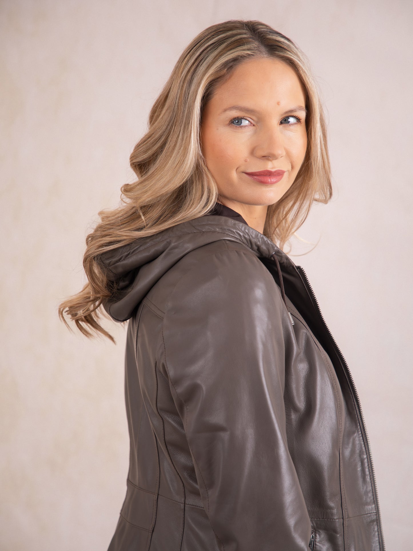 Abbeyville Hooded Leather Jacket