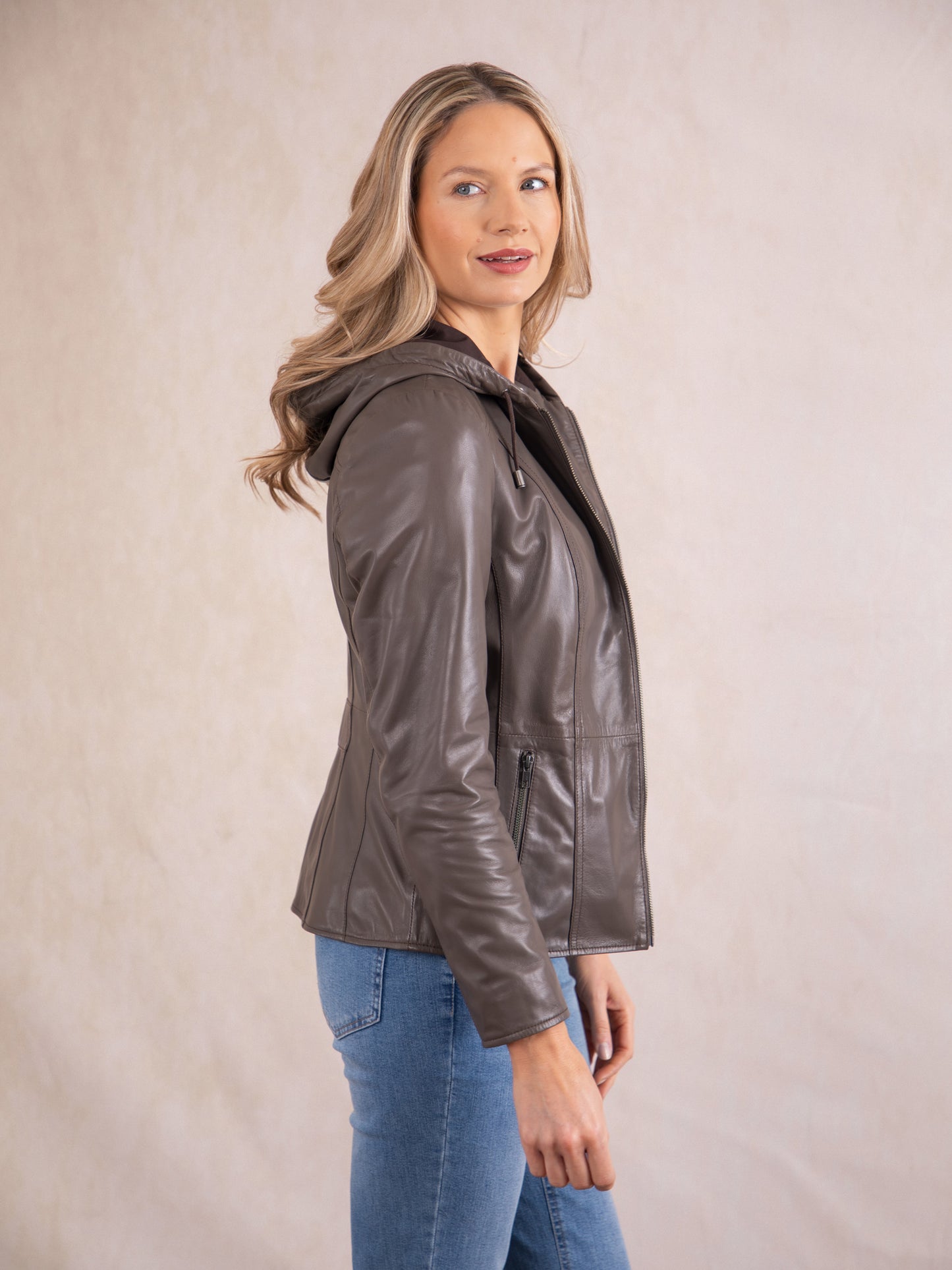Abbeyville Hooded Leather Jacket
