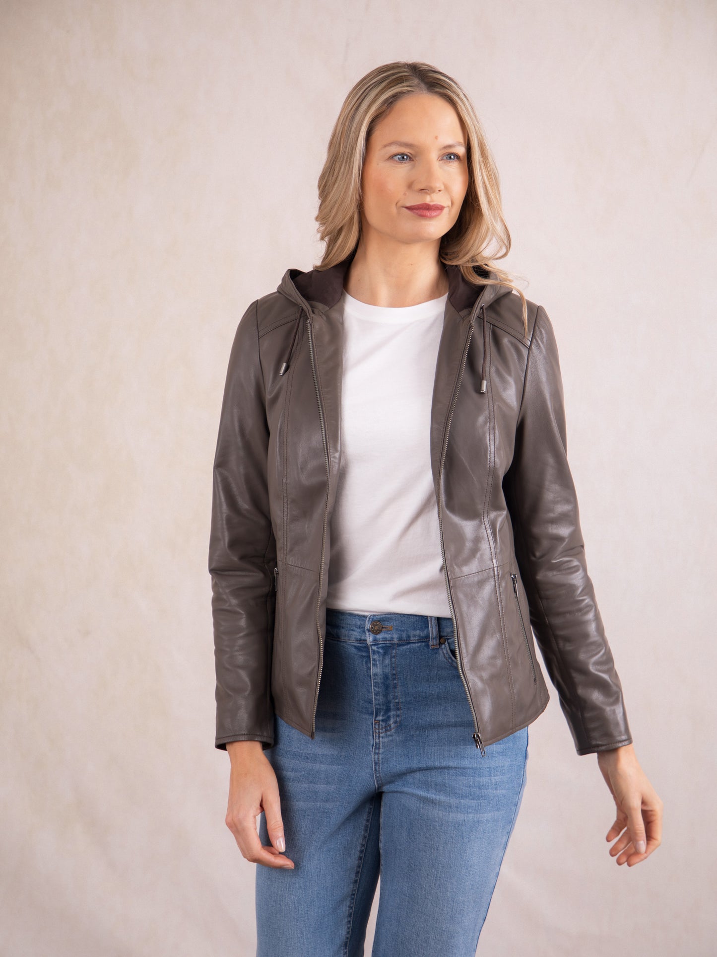 Abbeyville Hooded Leather Jacket