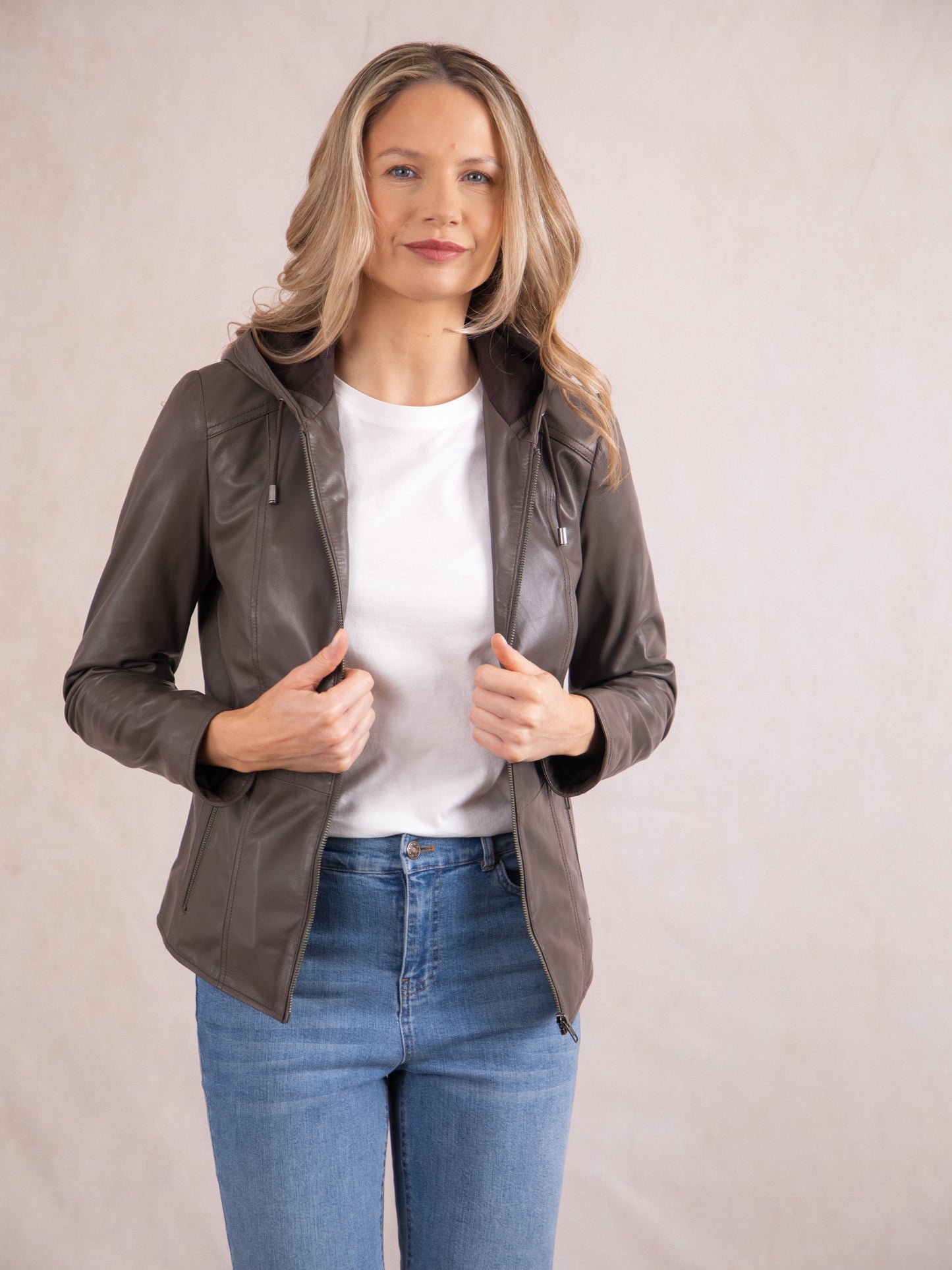 Abbeyville Hooded Leather Jacket
