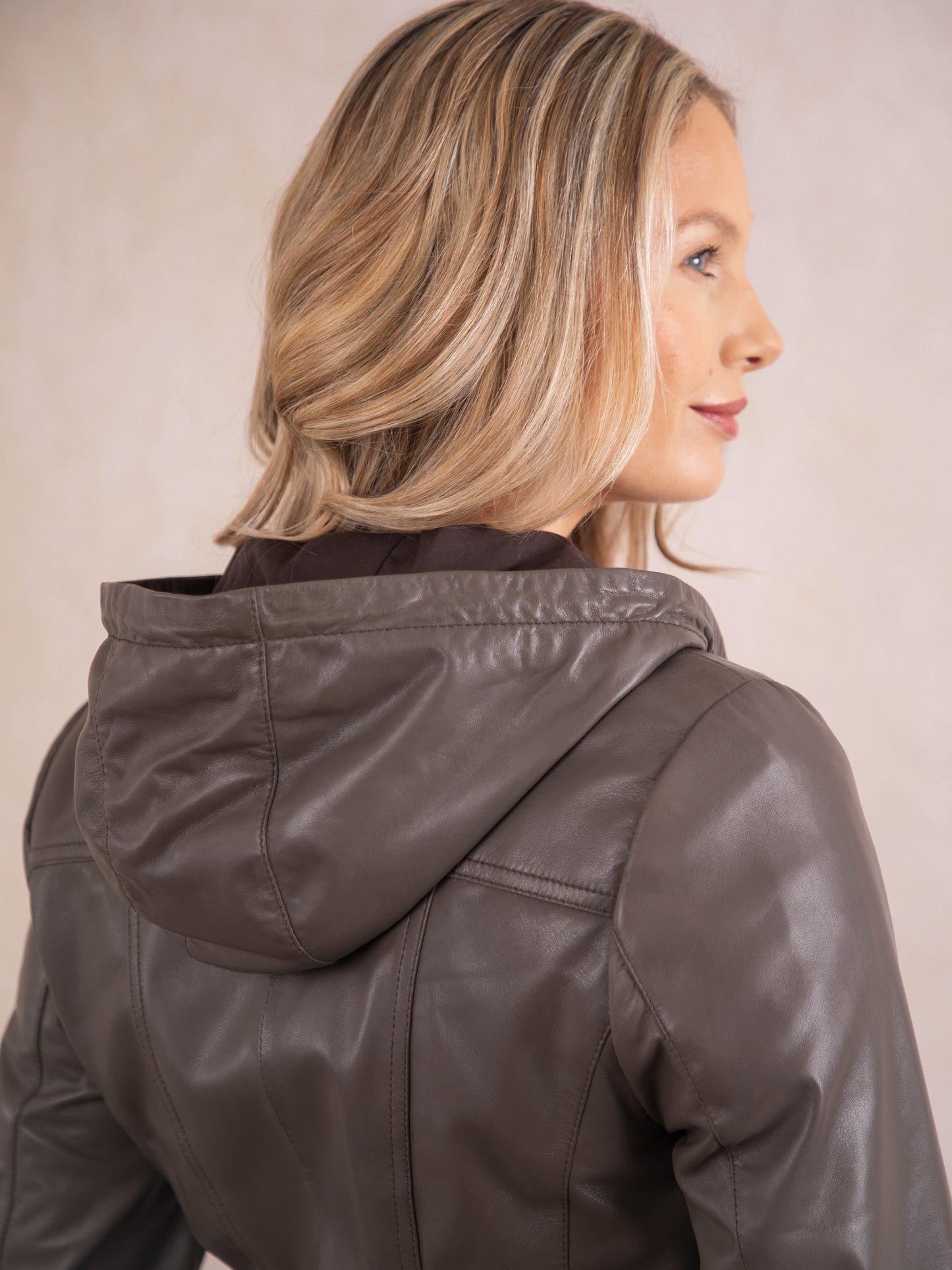 Abbeyville Hooded Leather Jacket