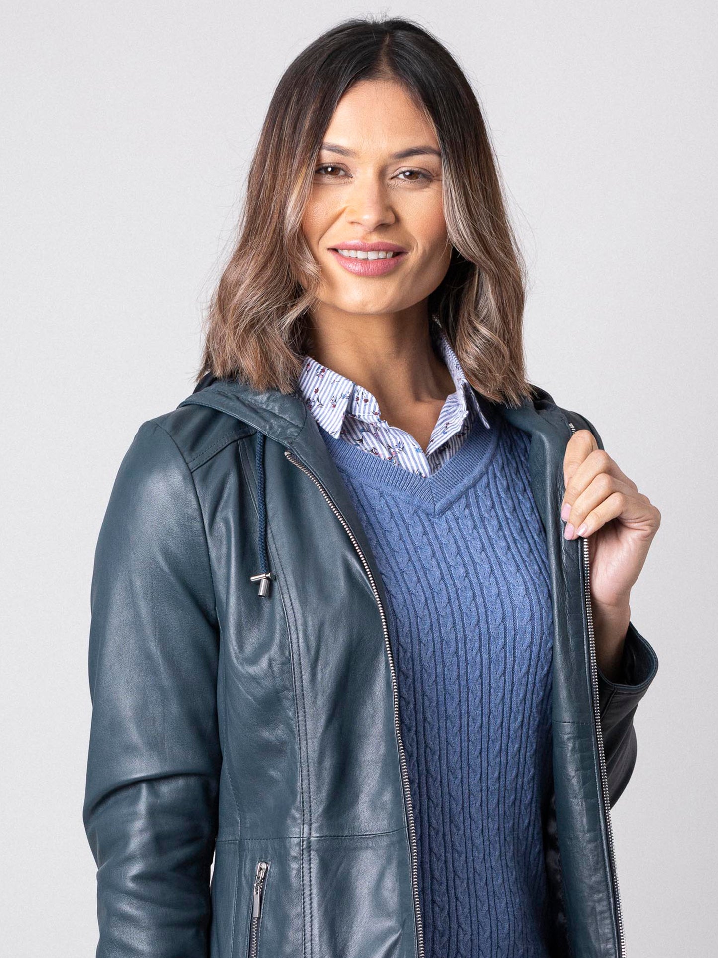 Abbeyville Hooded Leather Jacket