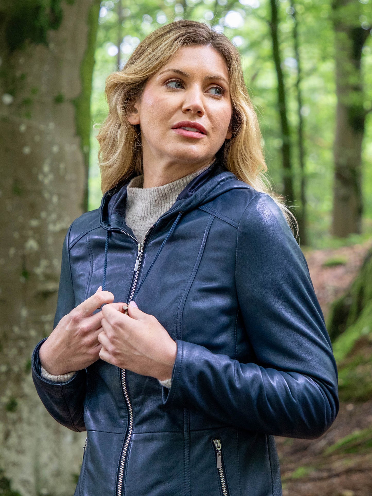 Abbeyville Hooded Leather Jacket