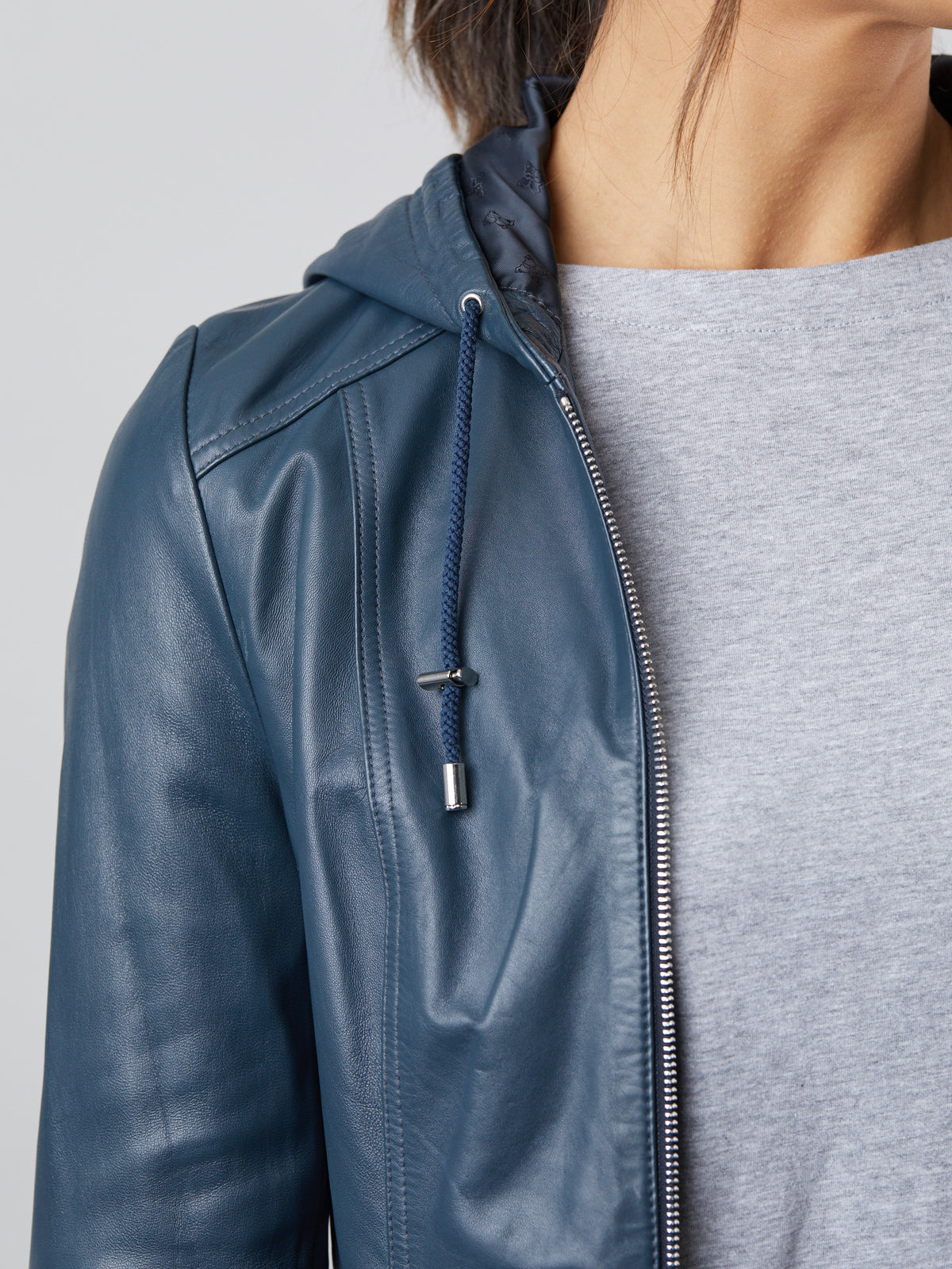 Abbeyville Hooded Leather Jacket
