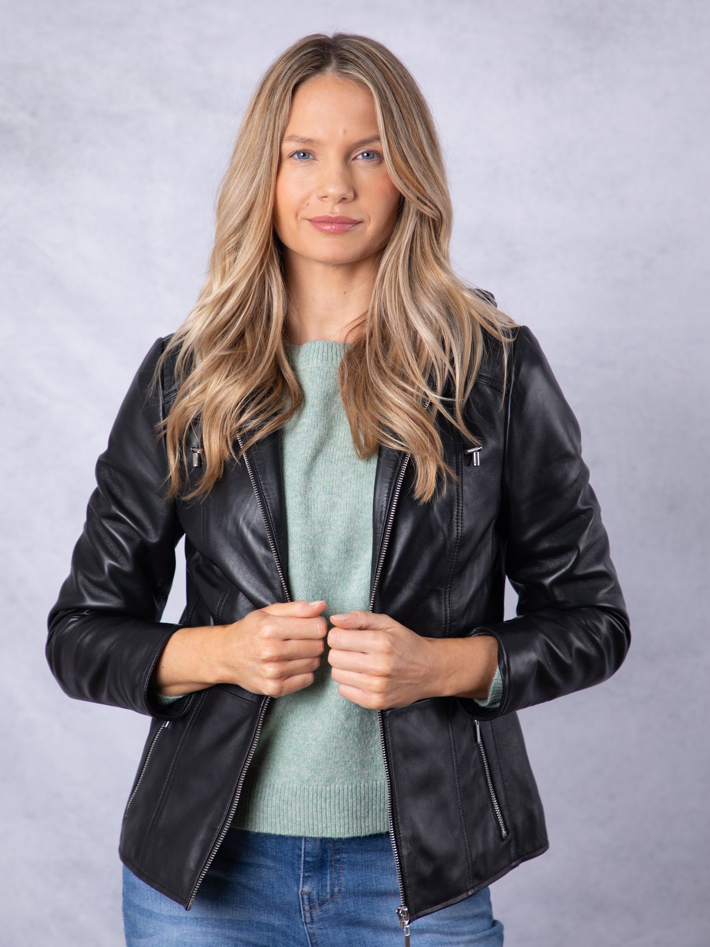 Abbeyville Hooded Leather Jacket