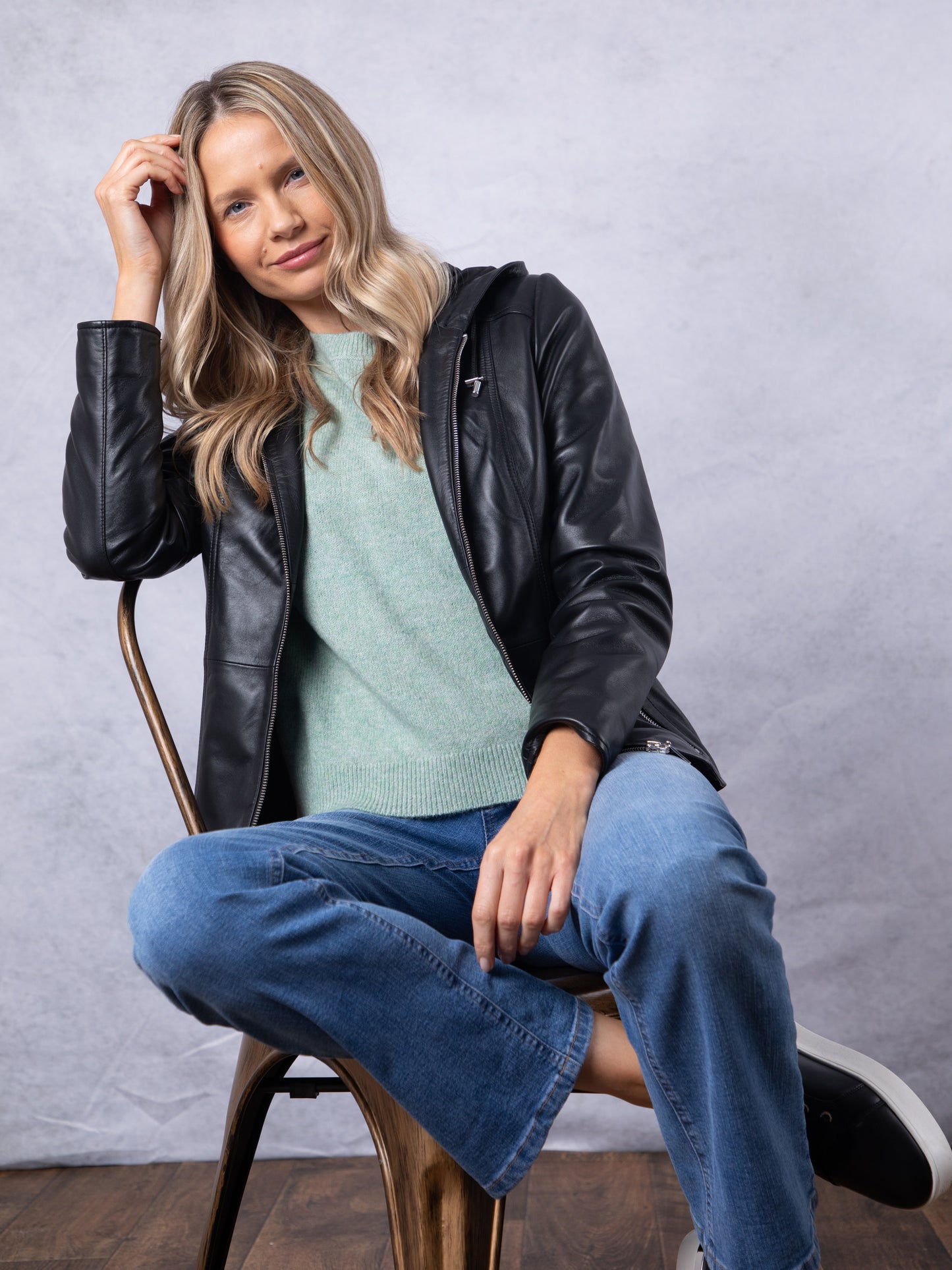 Abbeyville Hooded Leather Jacket