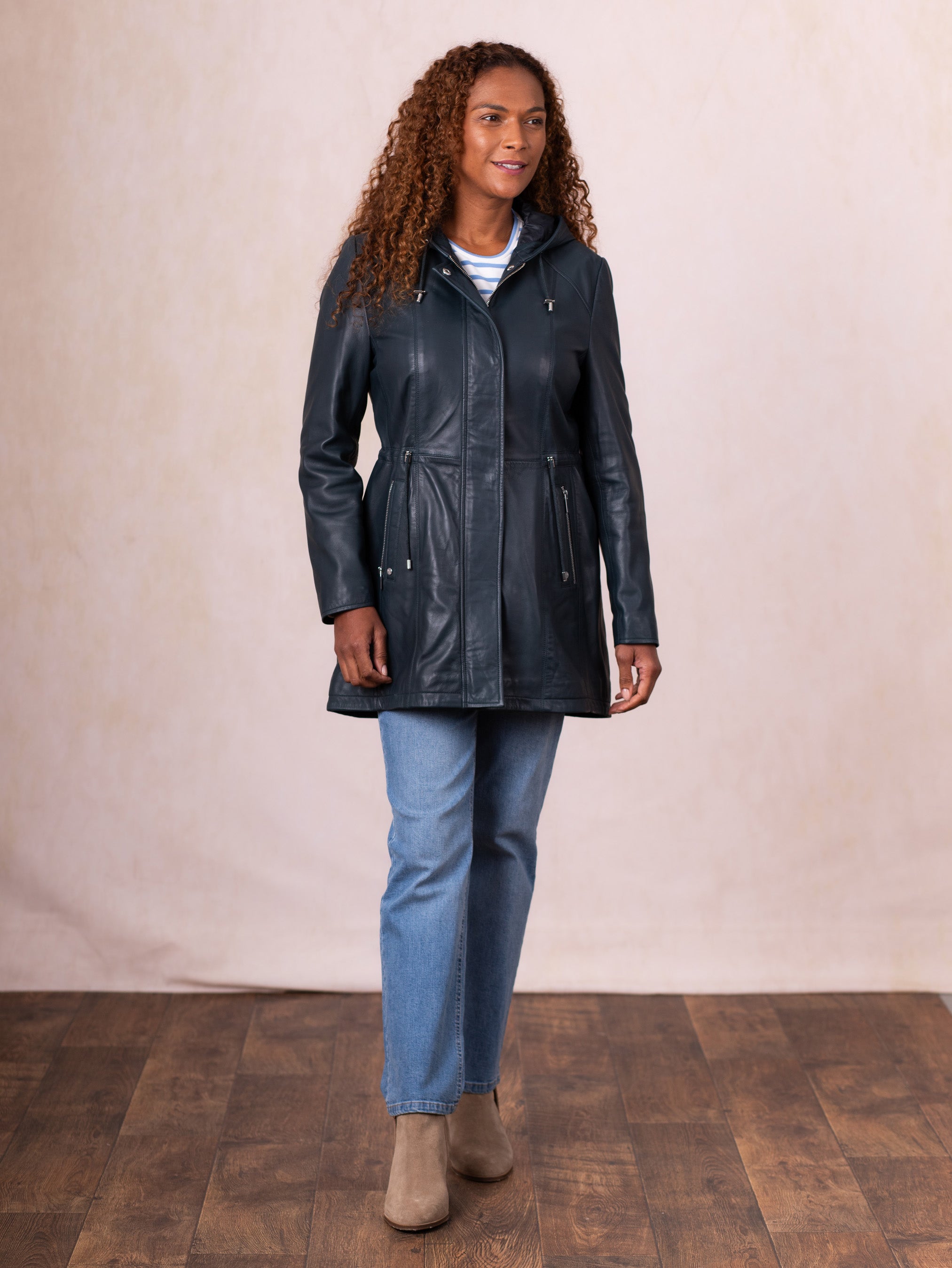 Ambleside Hooded Leather Coat | Lakeland Leather