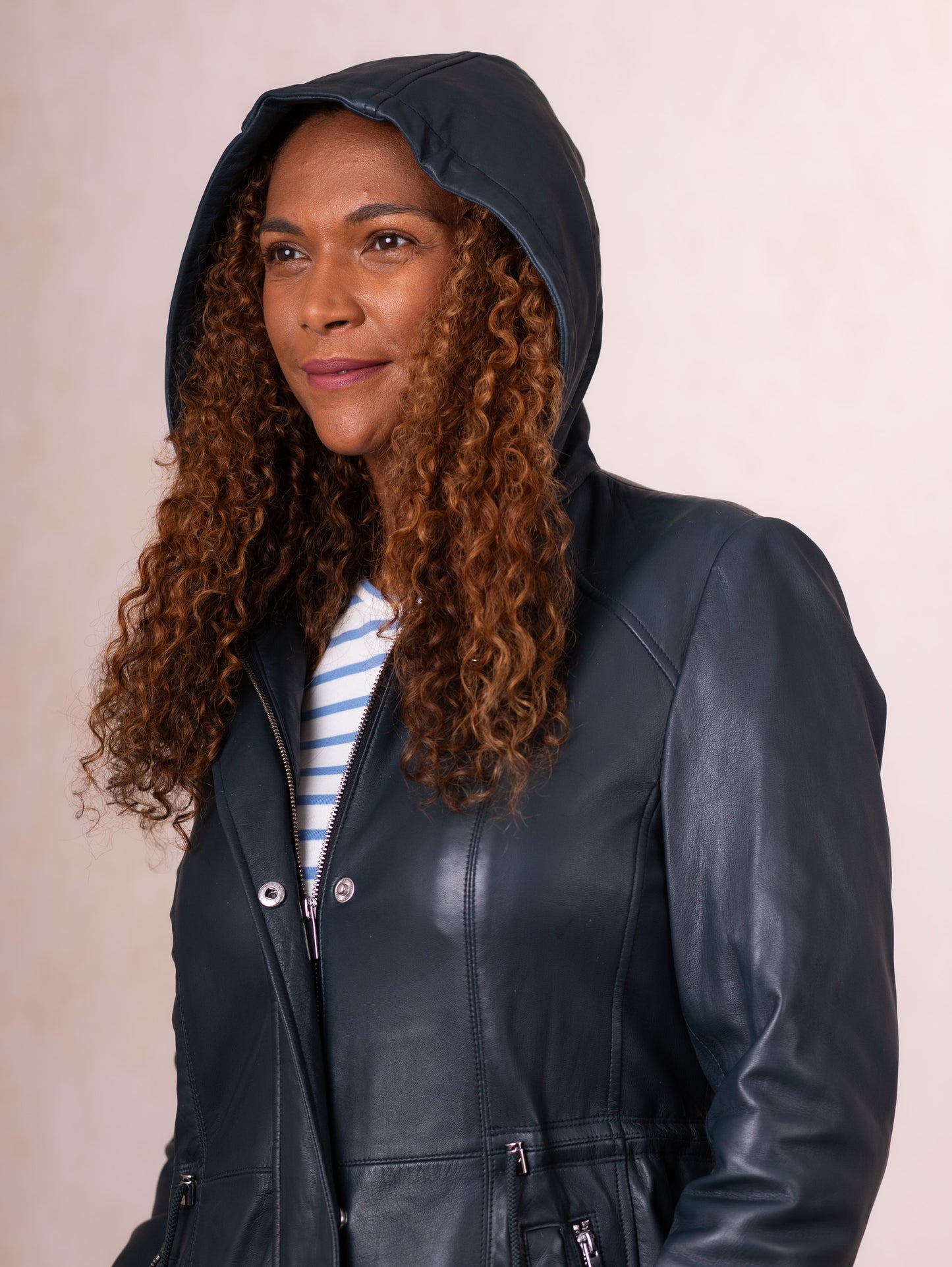Ambleside Hooded Leather Coat
