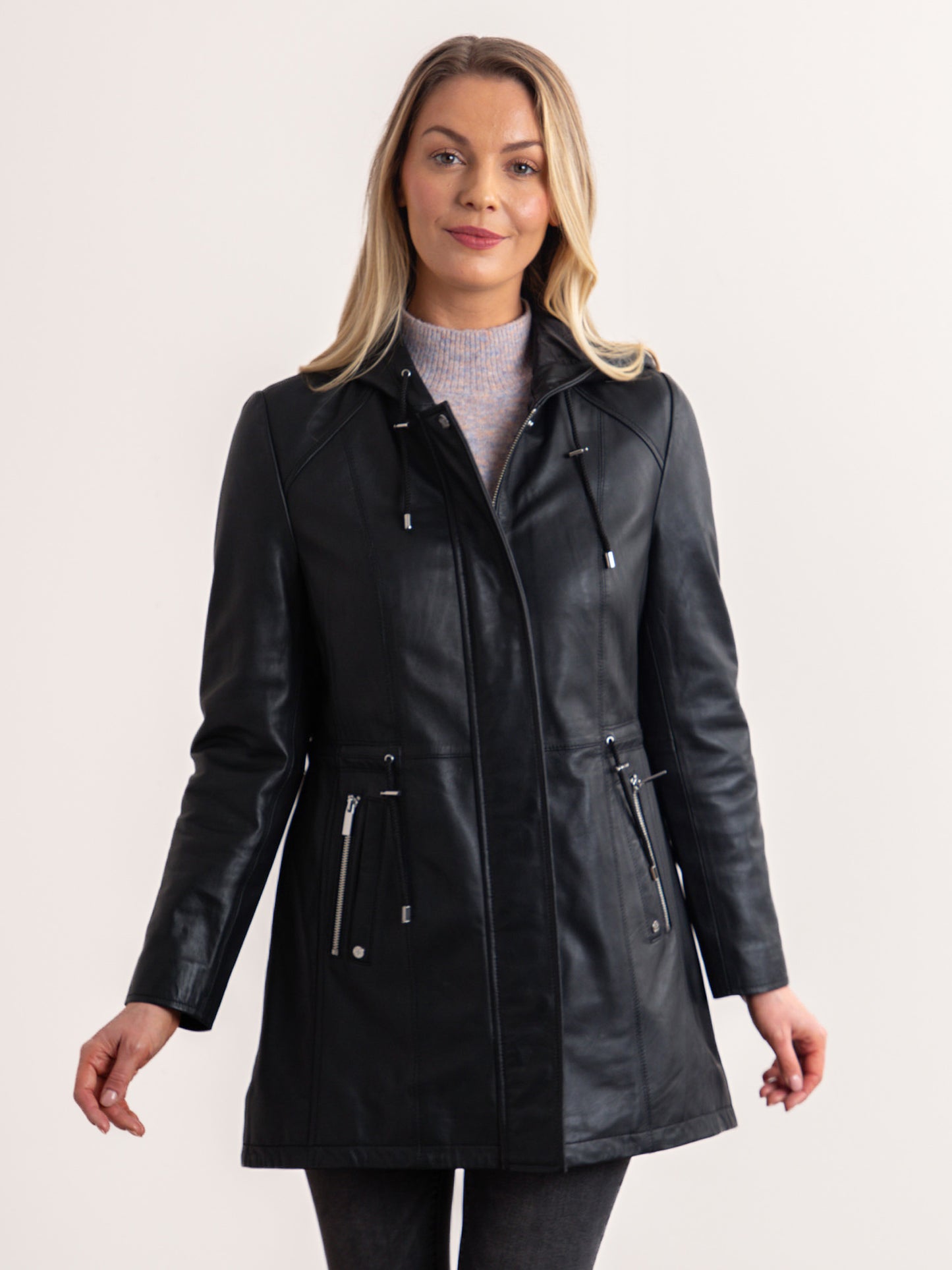 Ambleside Hooded Leather Coat