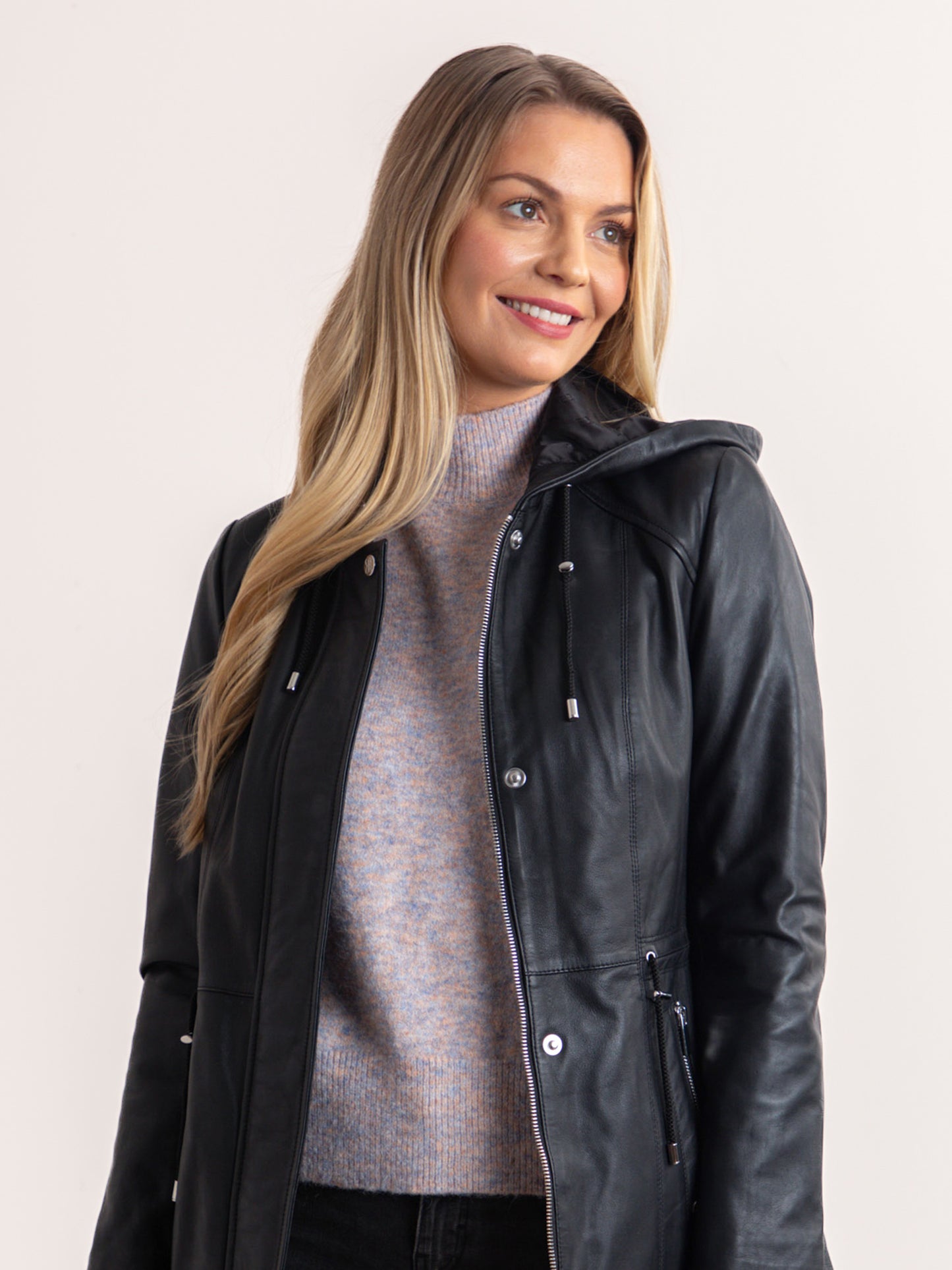 Ambleside Hooded Leather Coat