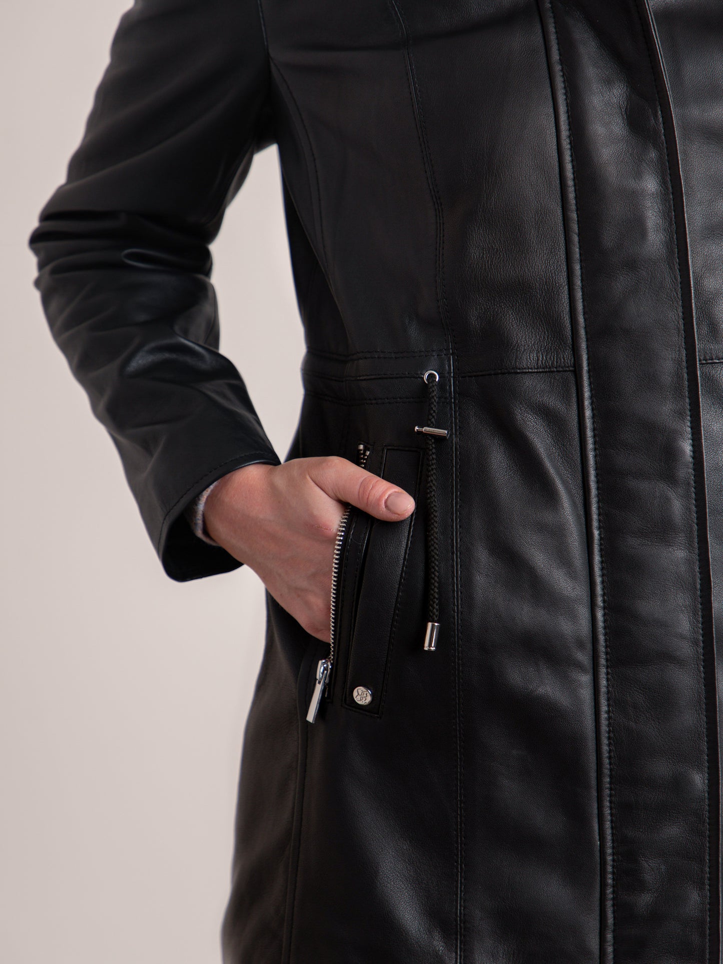 Ambleside Hooded Leather Coat