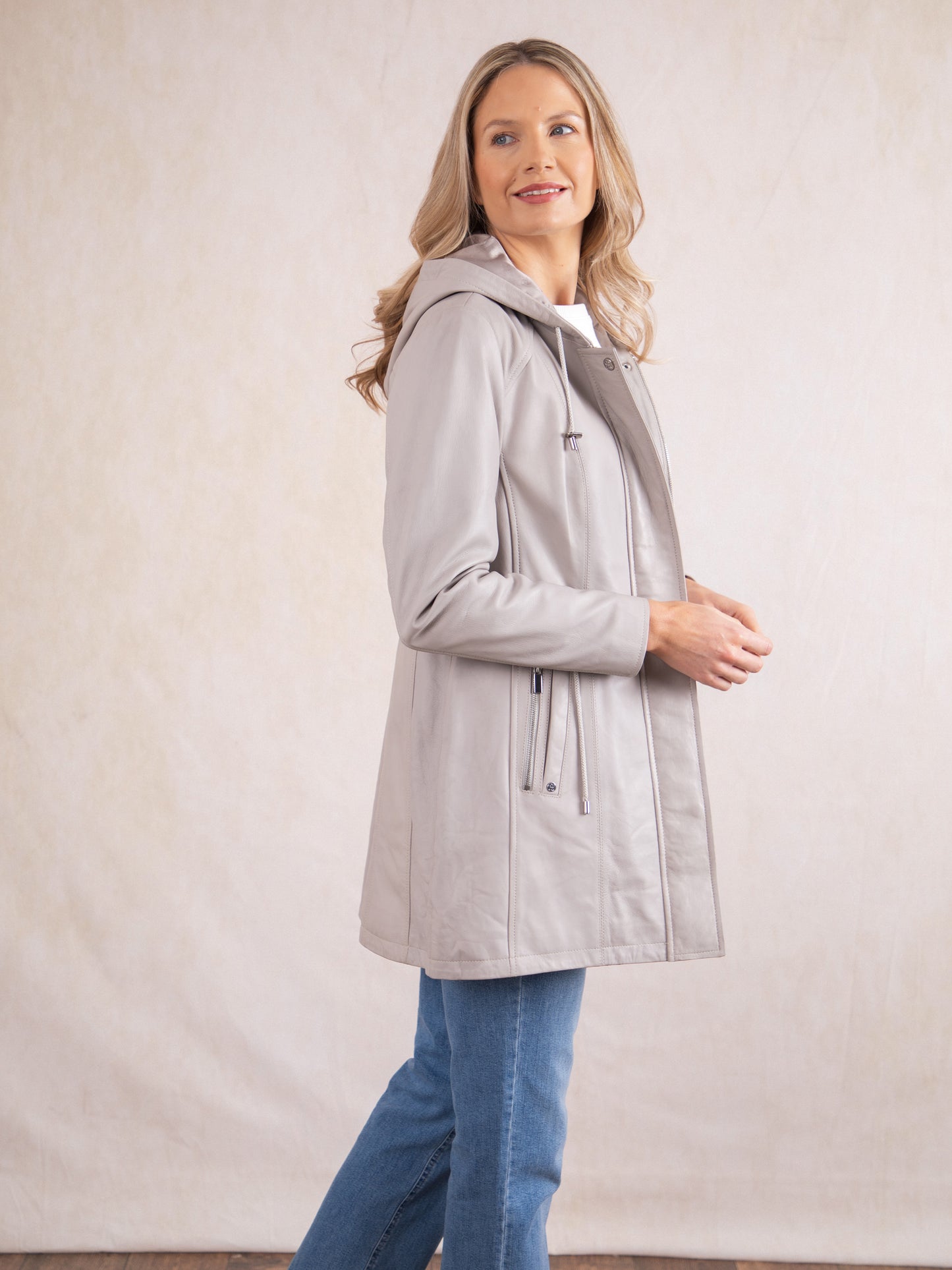 Ambleside Hooded Leather Coat