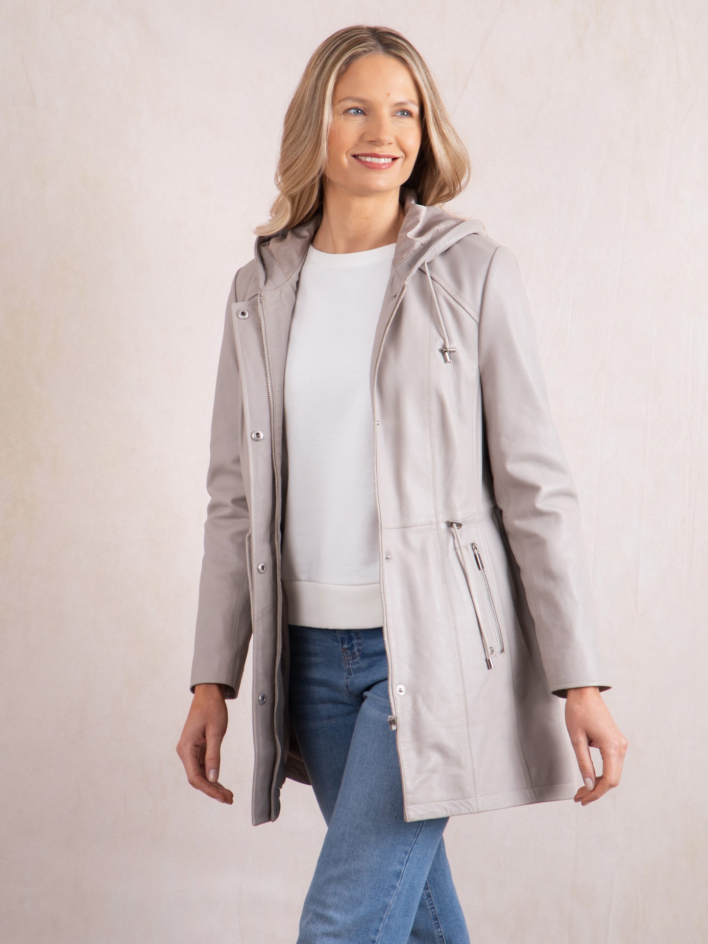 Ambleside Hooded Leather Coat