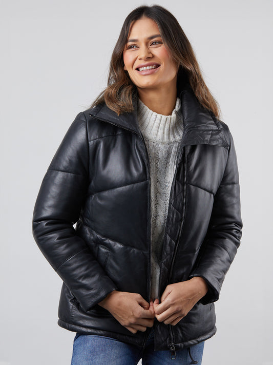 Parton Leather Padded Jacket